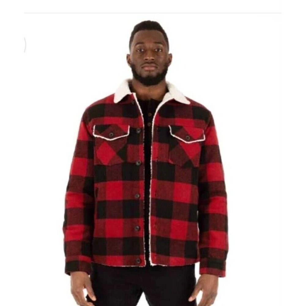 HEDGE Sherpa Plaid Jacket Men's. Size Small. New With Tags $162